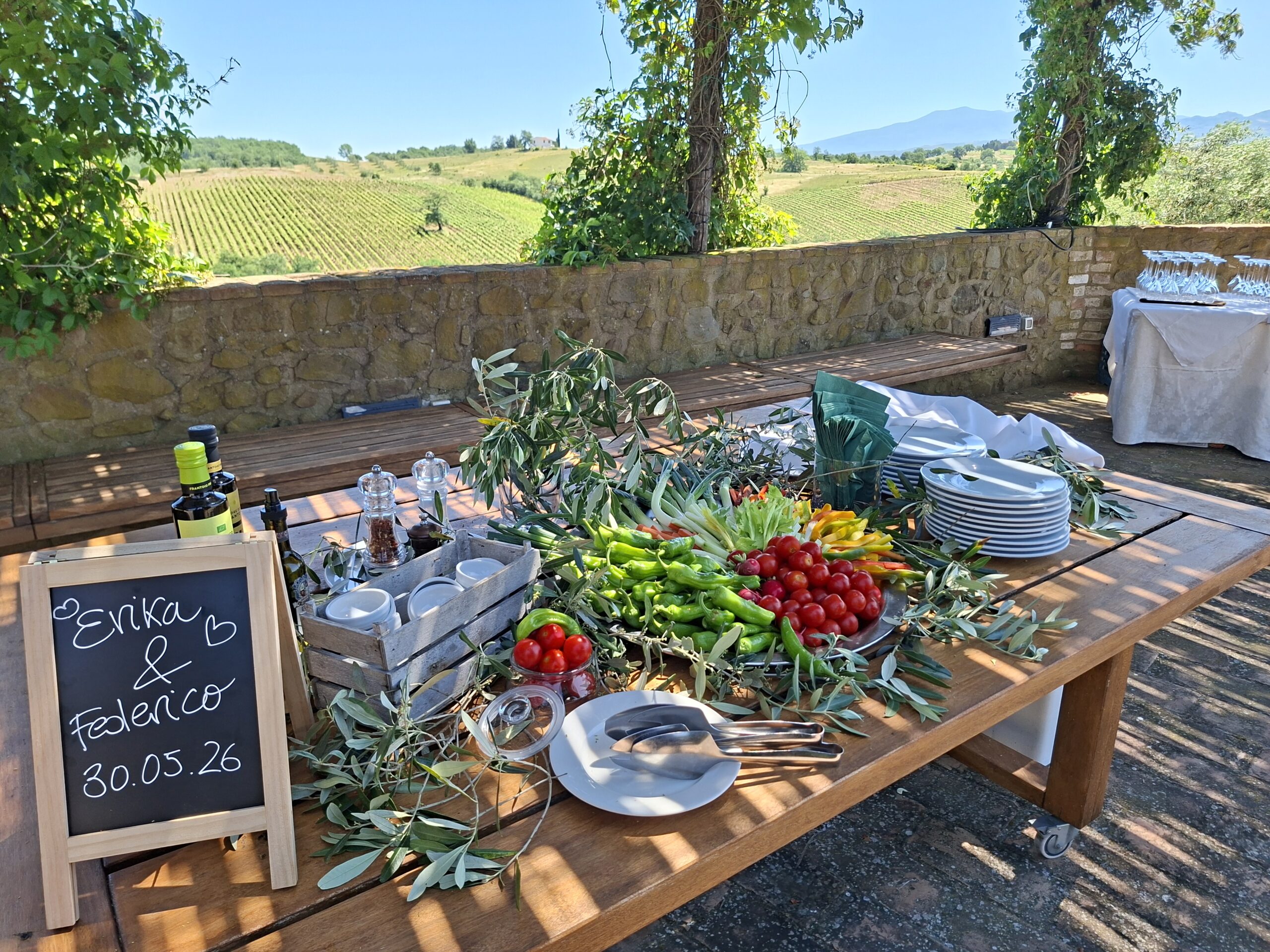 Pinzimonio di verdure_menù vegetariamno_Matrimoni ed eventi Macinaie, Monte Amiata, Toscana
