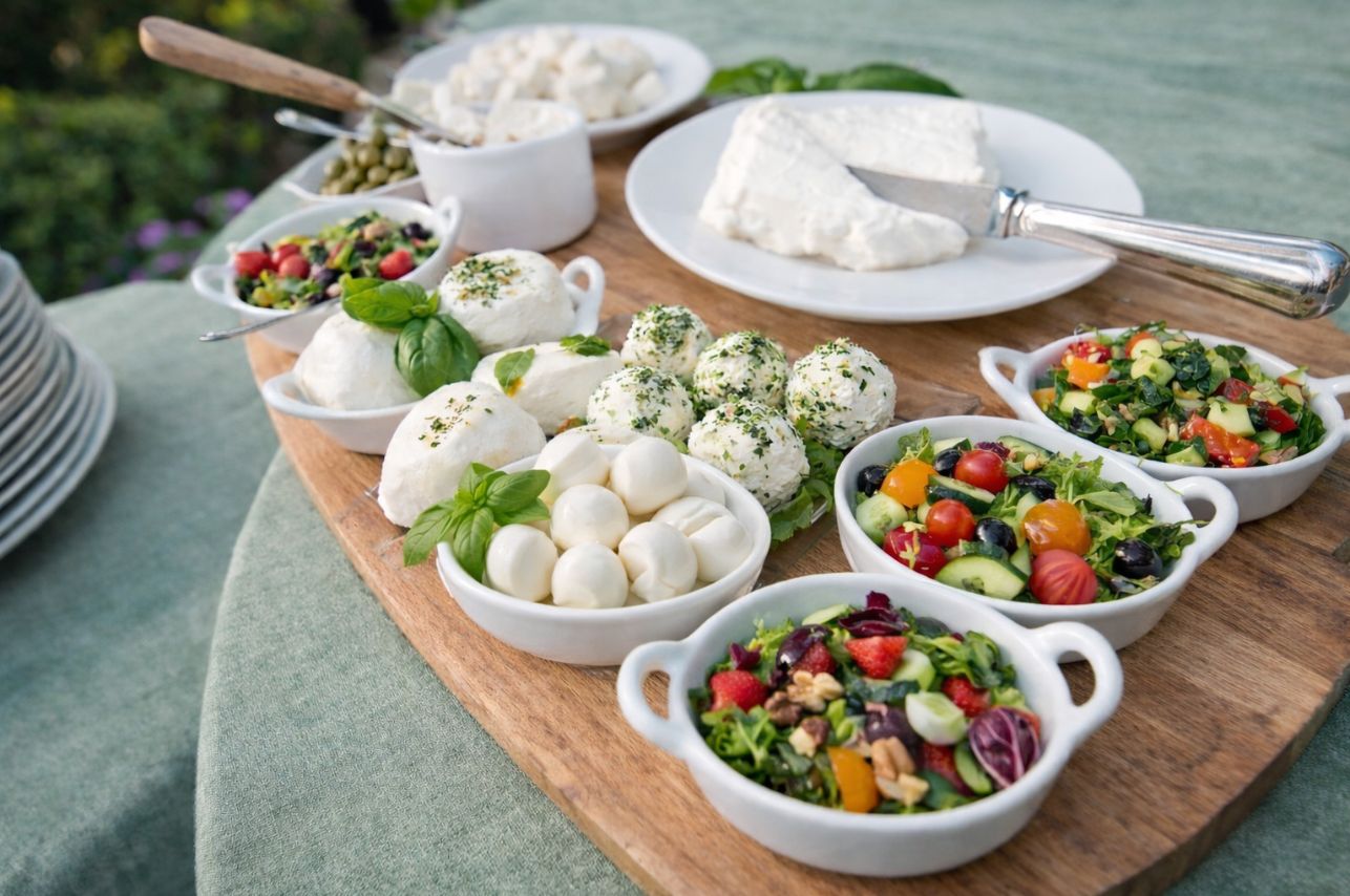 selezione di caprini e bufale con insalatine di stagione, eventi macinaie