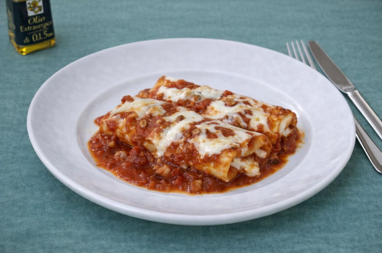 Crespelle classiche formaggio e pomodoro, Ristorante Le Macinaie, menù Eventi, matrimoni, catering. Monte Amiata, Toscana.