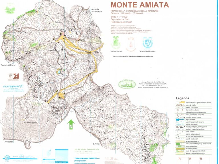 Mappa di Orienteering sul Monte Amiata