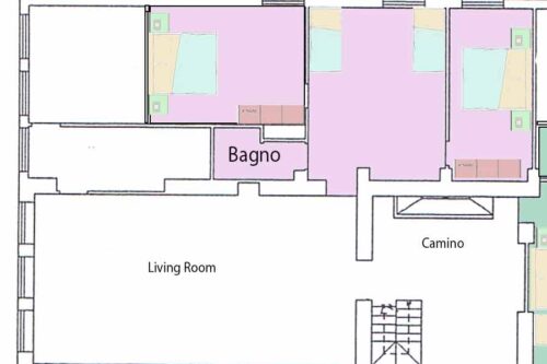 Chalet Vecchio Rifugio - Piantina (in rosa la Camera La Faggeta)