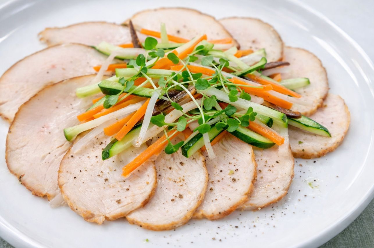 antipasto eventi e matrimoni, Macinaie experience, carpaccio di tacchino con verdure di stagione