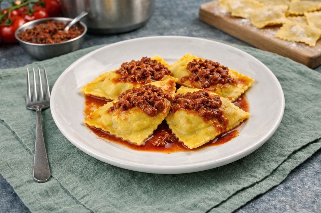 Tortelli al ragù. Ristorante Le Macinaie, eventi, catering e matrimoni, Monte Amiata, Toscana